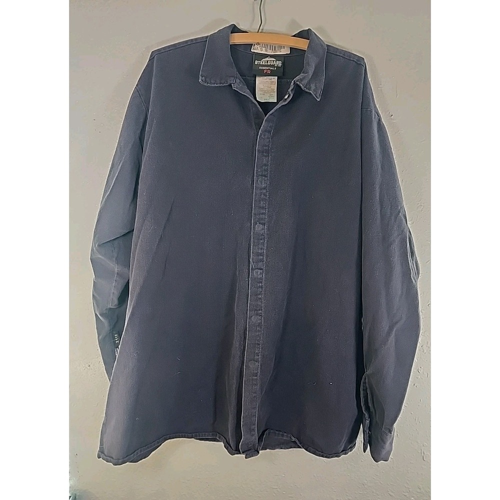 Steelguard Essentials FR Shirt Mens Large Dark Blue Flame Resistant Workwear 2xL